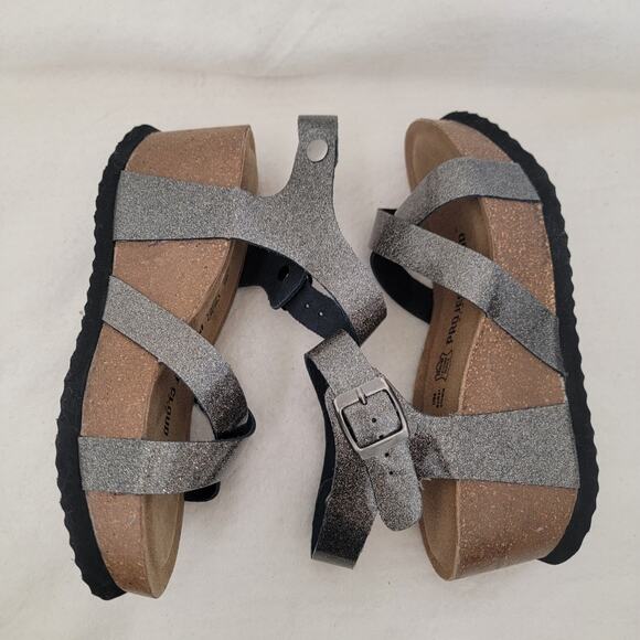 Project Cloud Memory Foam Wedge Sandal Heel Sz 6 / 37 Brown Pewter Suede Leather - Picture 3 of 11